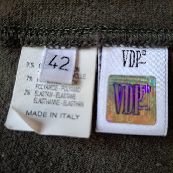 VDP Italian Dark Green Velvet Open back Dress Size 42 - Picture 14 of 16